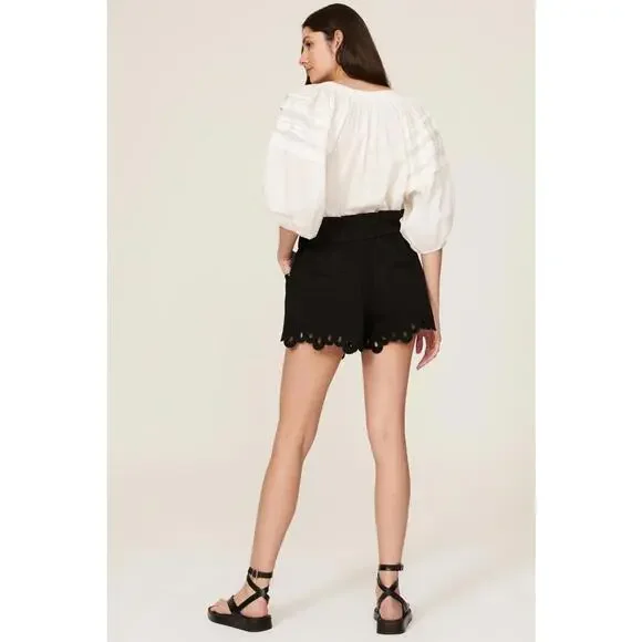 Sea New York Black Lee Embroidered Shorts Size 0